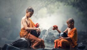 Little Buddhist Monks in Thailand